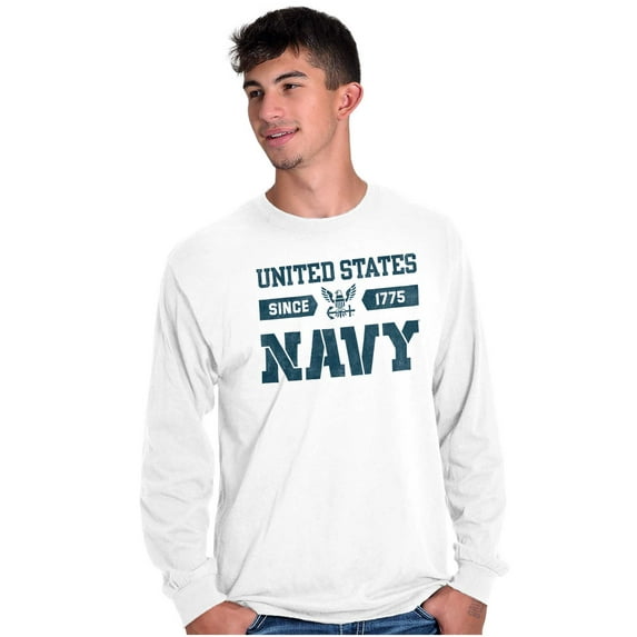 United States Navy Logo Since 1775 Unisex Plus Size Long Sleeve Shirt Brisco Brands 2X
