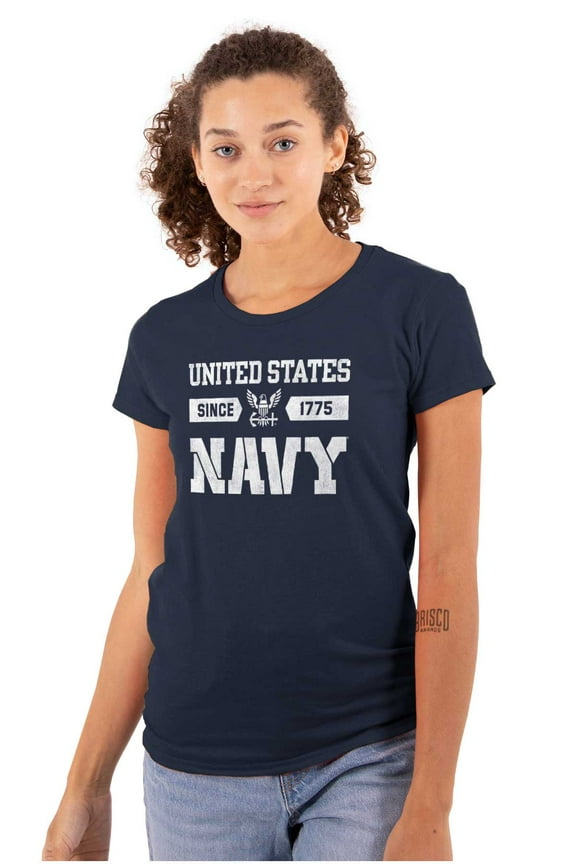 United States Navy Logo Since 1775 Women's T Shirt Ladies Tee Brisco Brands S