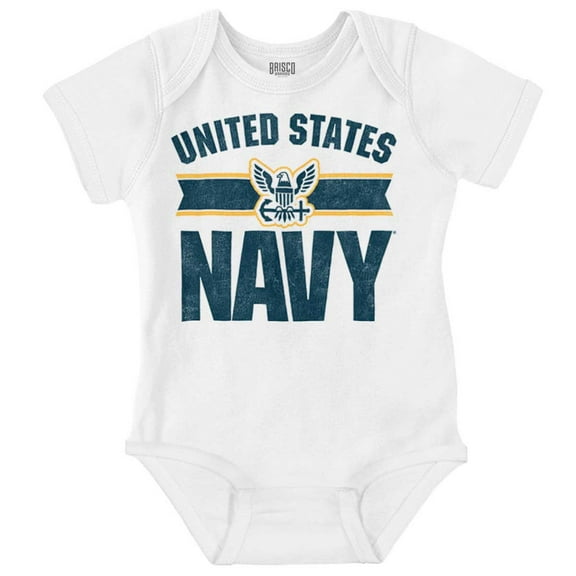 United States Navy Military Logo Romper Boys or Girls Infant Baby Brisco Brands 6M