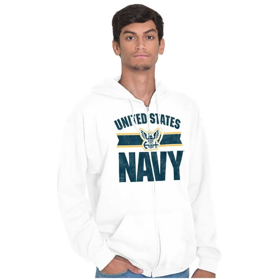 United States Navy Military Logo Unisex Plus Size Zip Hoodie Brisco Brands 2X