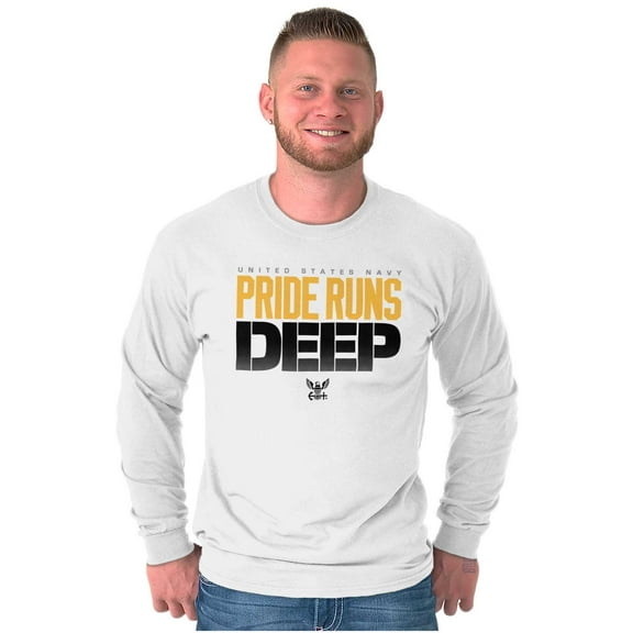 United States Navy Pride Runs Deep Long Sleeve TShirt Men Women Brisco Brands S