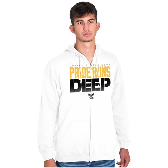 United States Navy Pride Runs Deep Unisex Plus Size Zip Hoodie Brisco Brands 5X