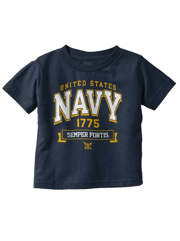 United States Navy Semper Fortis 1775 Toddler Boy Girl T Shirt Infant Toddler Brisco Brands 24M