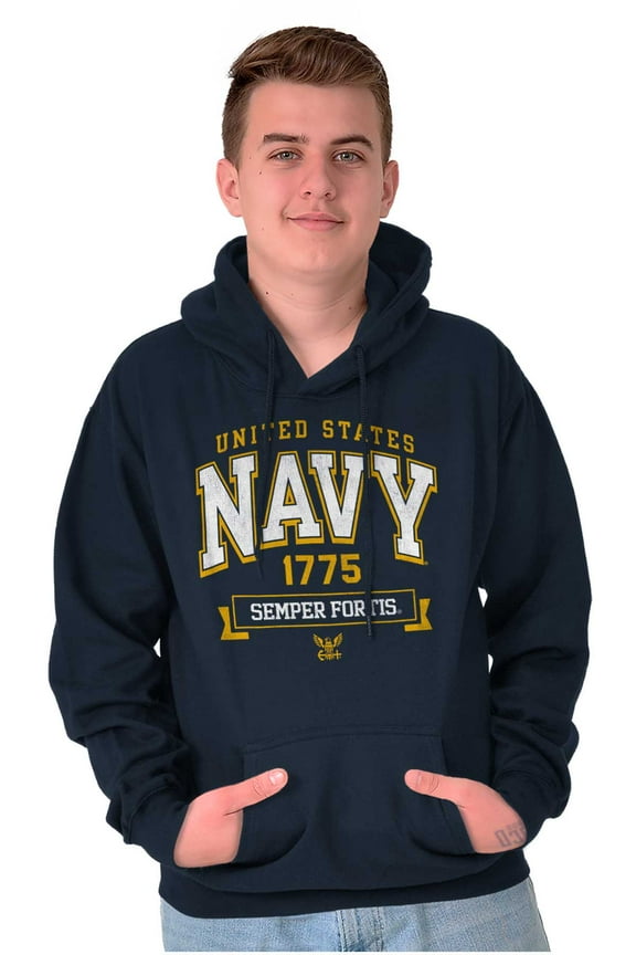 United States Navy Semper Fortis 1775 Unisex Plus Size Hoodie Brisco Brands 3X