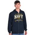 thumbnail image 1 of United States Navy Semper Fortis 1775 Unisex Fleece Graphic Zip Up Hoodie Brisco Brands 2X, 1 of 5