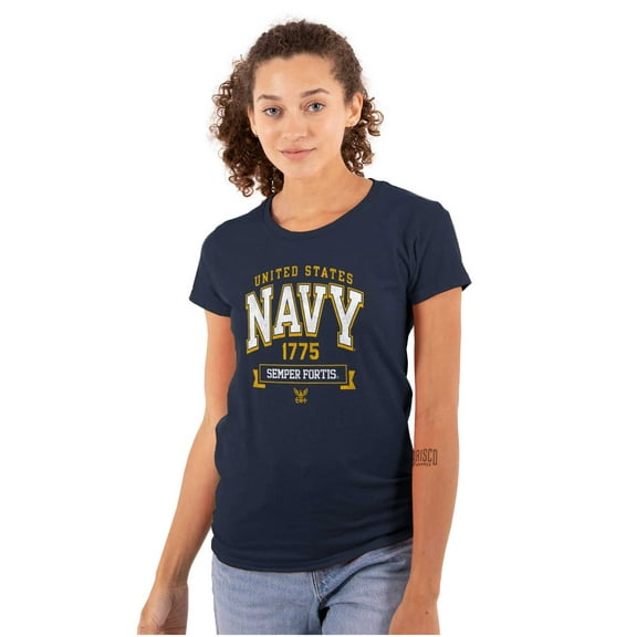 United States Navy Semper Fortis 1775 Women's T Shirt Ladies Tee Brisco Brands S
