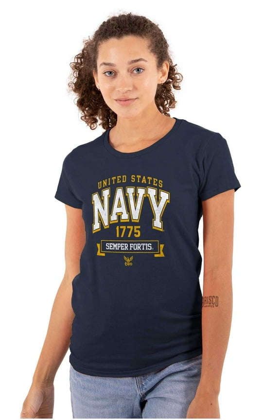 United States Navy Semper Fortis 1775 Women's T Shirt Ladies Tee Brisco Brands S