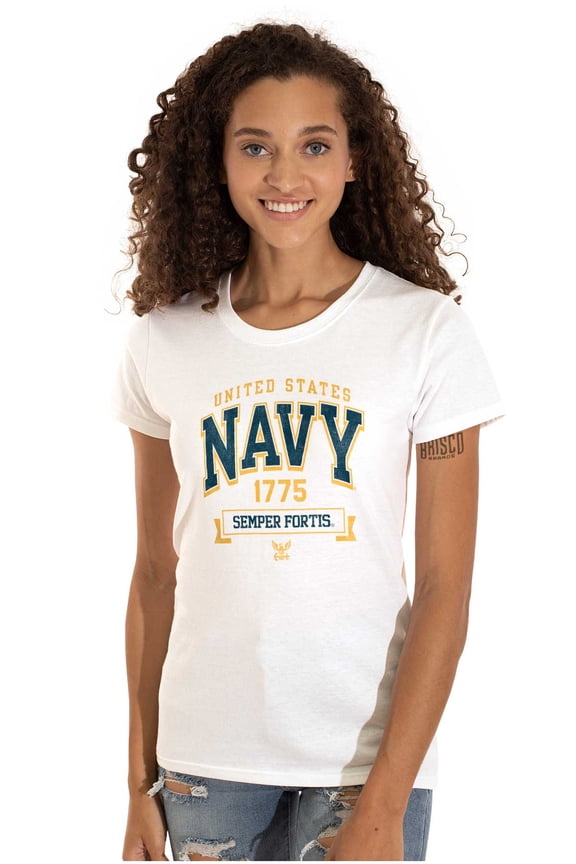 United States Navy Semper Fortis 1775 Women's T Shirt Ladies Tee Brisco Brands X