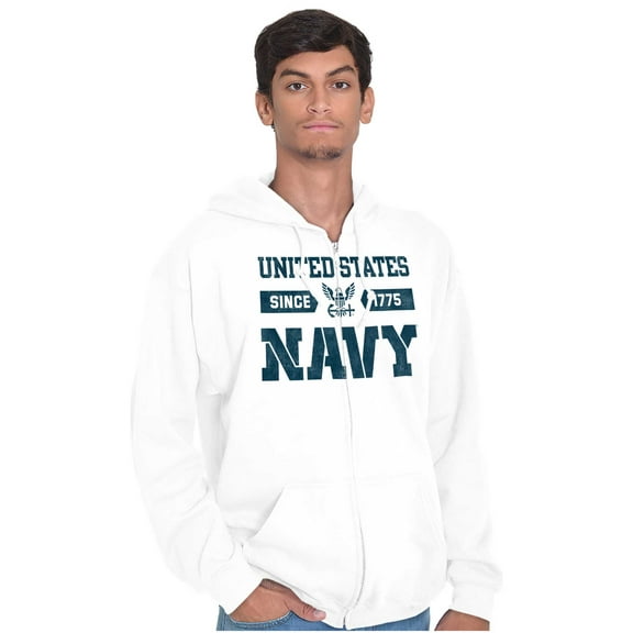 United States Navy Since 1775 Zip Up Hoodie Men's Women's Brisco Brands S