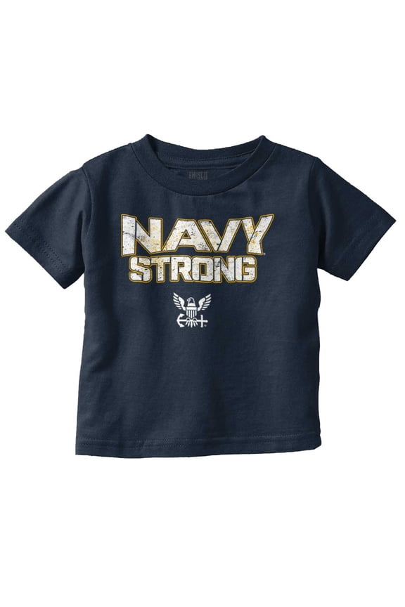 United States Navy Strong Anchor Logo Toddler Boy Girl T Shirt Infant Toddler Brisco Brands 4T