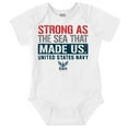 thumbnail image 1 of United States Navy Strong As The Sea Romper Boys or Girls Infant Baby Brisco Brands 18M, 1 of 6