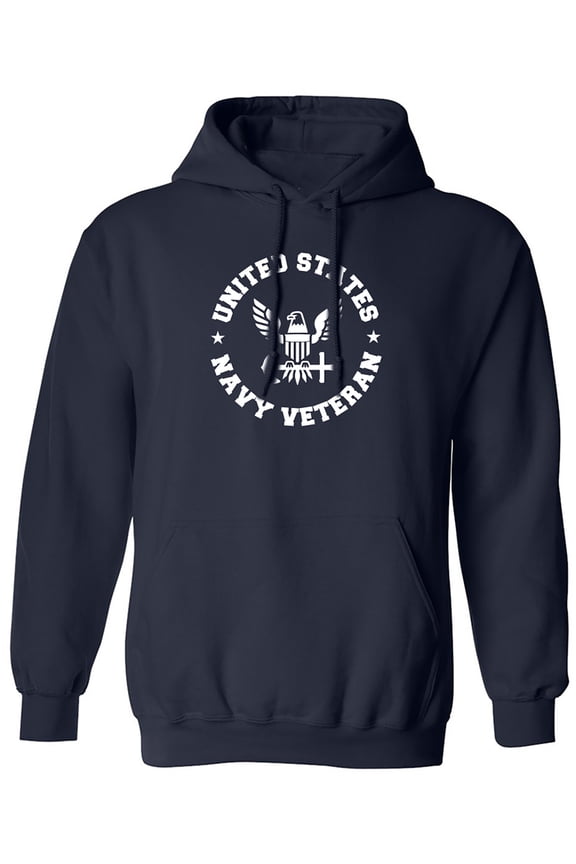 United States Navy Veteran Circle Logo Adult Hooded Sweatshirt