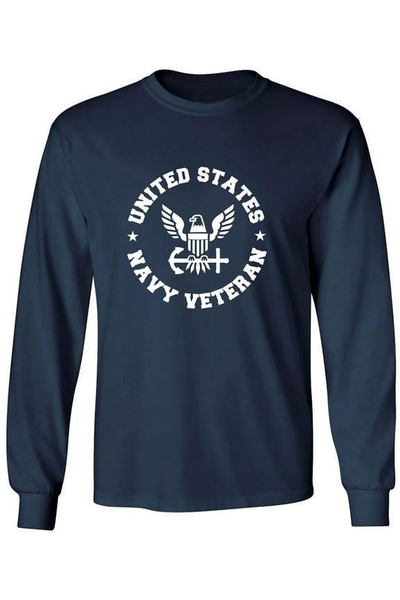 United States Navy Veteran Circle Logo Adult Long Sleeve T-shirt