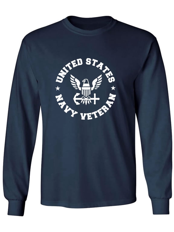 United States Navy Veteran Circle Logo Adult Long Sleeve T-shirt