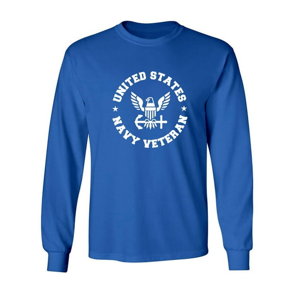 United States Navy Veteran Circle Logo Adult Long Sleeve T-shirt
