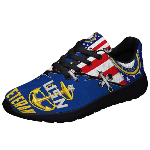 United States Navy Veteran Shoes Sneakers for Women Men Black Size 7.5