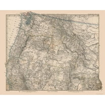Historic Map - United States Northwest - Stieler 1885 - 28.35 x 23 - Vintage Wall Art