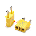 thumbnail image 1 of United States to Norway Travel Power Adapter to Connect North American Electrical Plugs to Norwegian Outlets for Cell Phones, Tablets, eReaders, and More (2-Pack, Yellow), 1 of 5