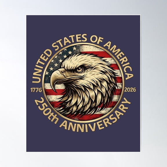 United States Of America 250th Anniversary Bald Eagle Art Unframed Paper Print