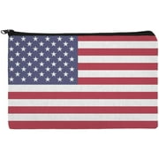 United States Of America American Flag Pencil Pen Organizer Zipper Pouch Case