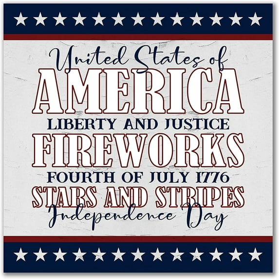 United States Of America Patriotic Wall Sign 12x12