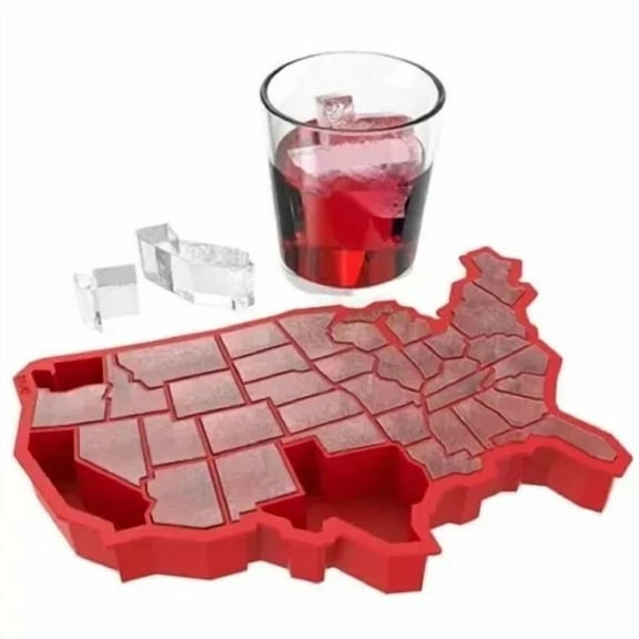 United States Of America Silicone Ice Cube Tray, Red