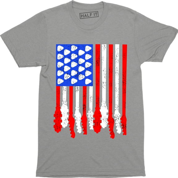 United States Patriotic Guitar Flag 4th Fourth of July Men's T-Shirt