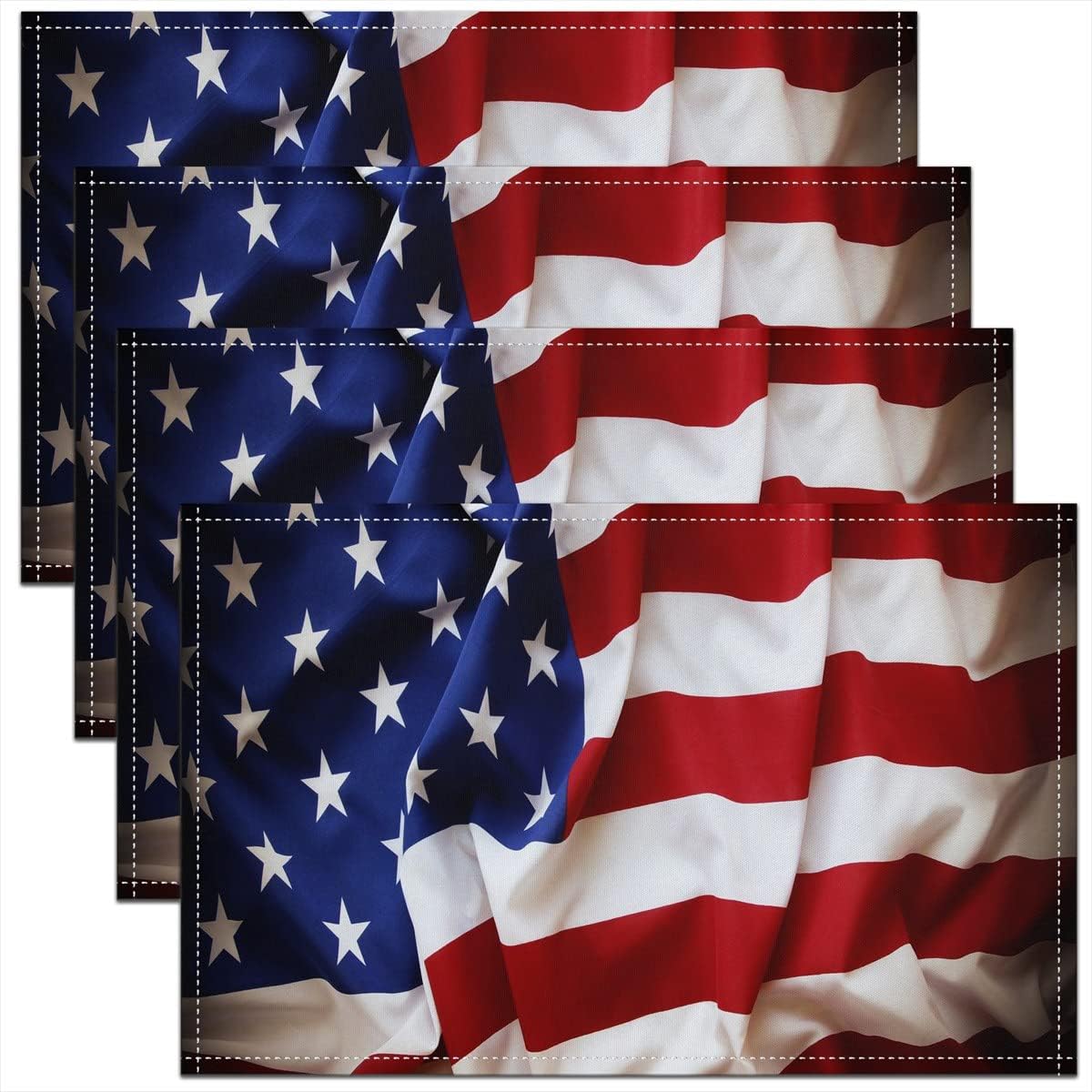 United States Place Mats, Teens American Flag Table Mats for Dining