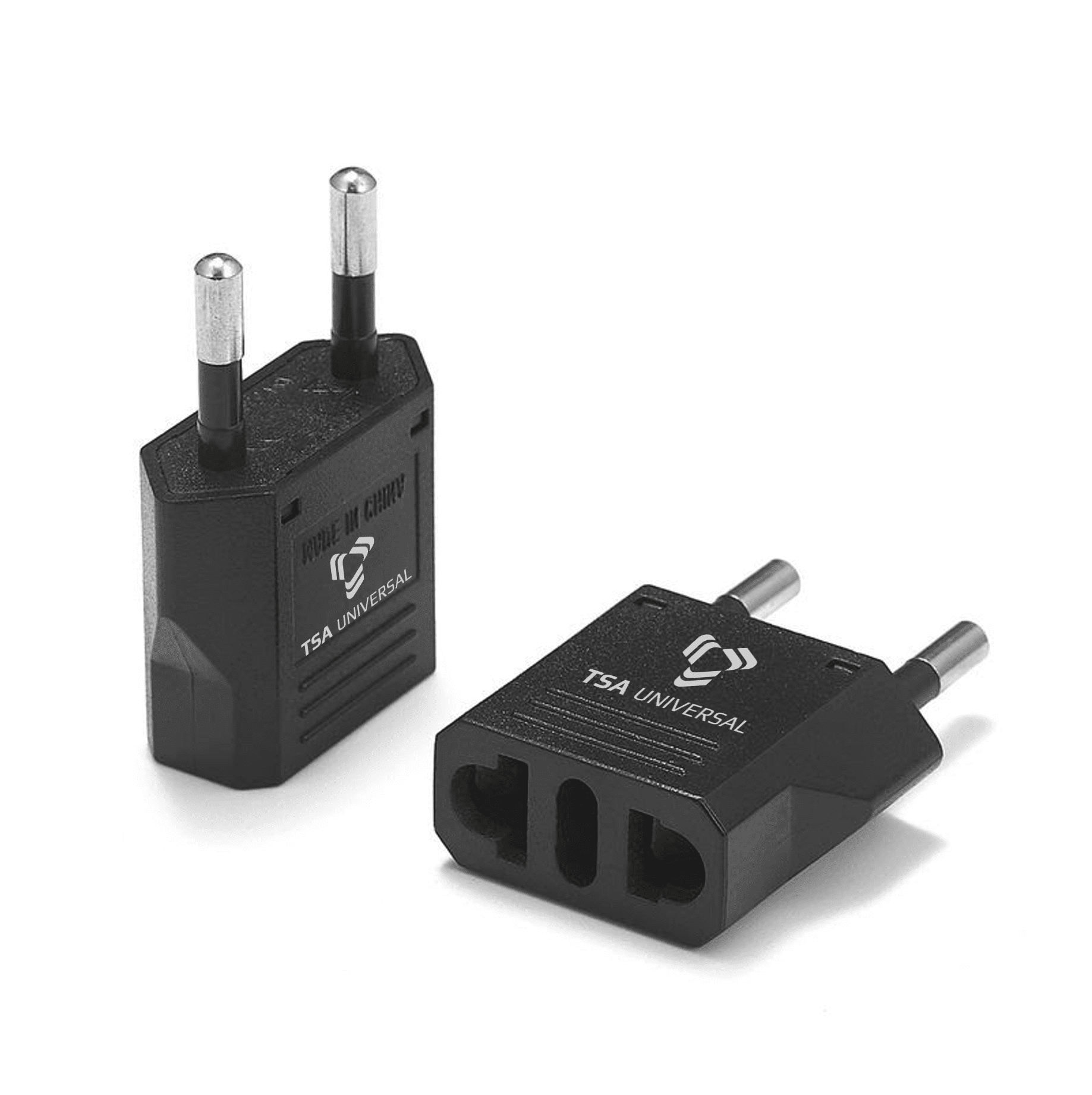 United States to Poland Travel Power Adapter to Connect North American Electrical Plugs to