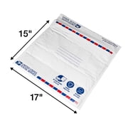 United States Post Office Expandable Poly Bubble Mailer, 17" x 15", White, 25 Count