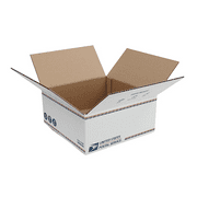 United States Post Office Shipping Box, 12" x 12" x 5.5", White, 20-Count