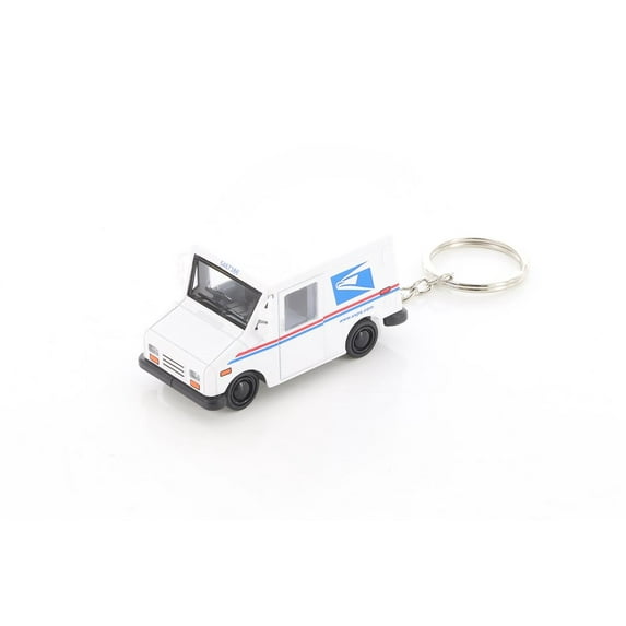 United States Postal Service (USPS) Long Live Postal Mail Delivery Vehicle (LLV) Key Chain, White - Kinsmart 2547DK - 1/72 scale Diecast Model Toy Car