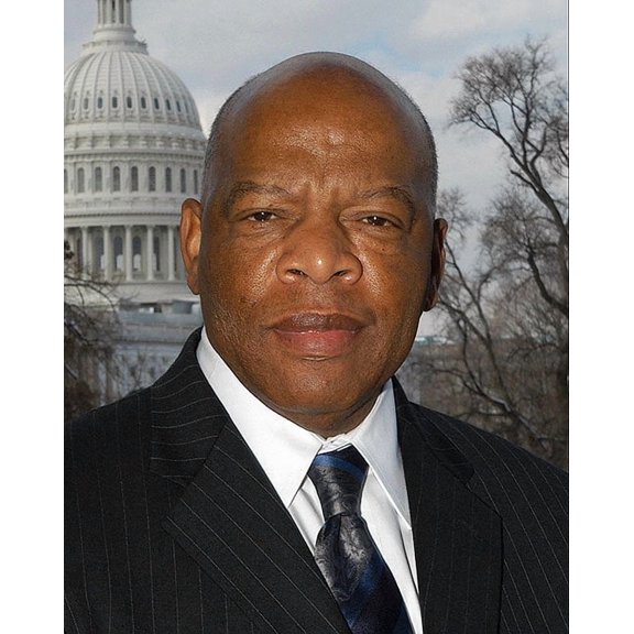 United States Representative John Lewis Portrait - 20x30 Inch Laminated Aviation Poster - Stunning Detail and Bold Colors