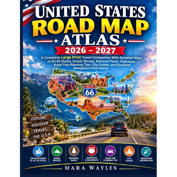 United States Road Map Atlas 2026-2027, (Paperback)