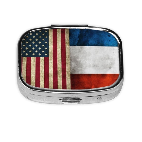 United-States Russian Flag Pill Box 2 Compartment Medicine Pill Case Portable Pill Box For Pocket Or Purse Pill Box Decorative Organizer