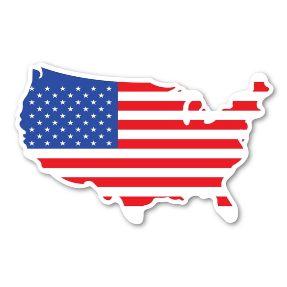 United States Shaped American Flag Mini Sticker