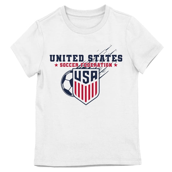 United States Soccer Federation USSF Youth Girls Short Sleeve Graphic T-Shirt-Large