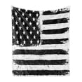 thumbnail image 1 of United States Soft Flannel Fleece Blanket, Grunge Aged Black and White American Flag Independence Fourth of July Design, Cozy Plush for Indoor and Outdoor Use, 50" x 70", Black White, by Ambesonne, 1 of 5