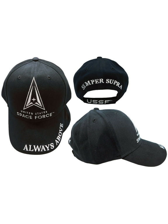 United States Space Force Always Above Semper Supra Black Embroidered Cap Hat