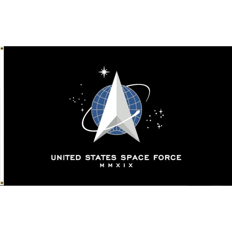 SPACE FORCE BLACK 3X5 FLAG - Fort America SPACE FORCE BLACK 3X5 FLAG - Fort America