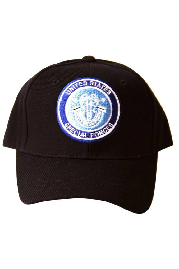 United States Special Forces "De Oppreso Liber" Blue Insignia Style Military Hat - Black