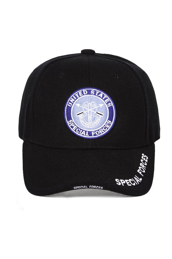 United States Special Forces Emblem Black Adjustable Hook and Loop Closure