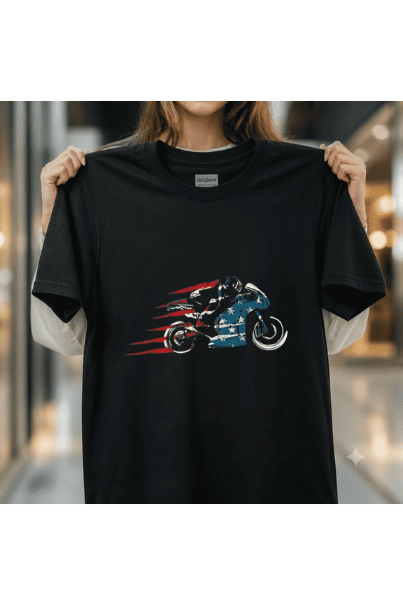United States Super Bike Moto GP 4th of July Dirt Bikers Top Unisex T-Shirt, up to size 5XL