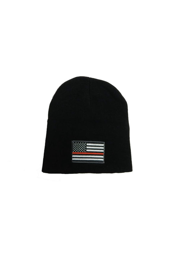 United States Thin Red Line Flag Firefighter Fire Department Fireman Beanie Hat Cap New Gift Made in the USA WCAP048