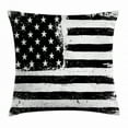 thumbnail image 1 of United States Throw Pillow Cushion Cover, Grunge Aged Black and White American Flag Independence Fourth of July Decor, Decorative Square Accent Pillow Case, 18 X 18 Inches, Black White, by Ambesonne, 1 of 2