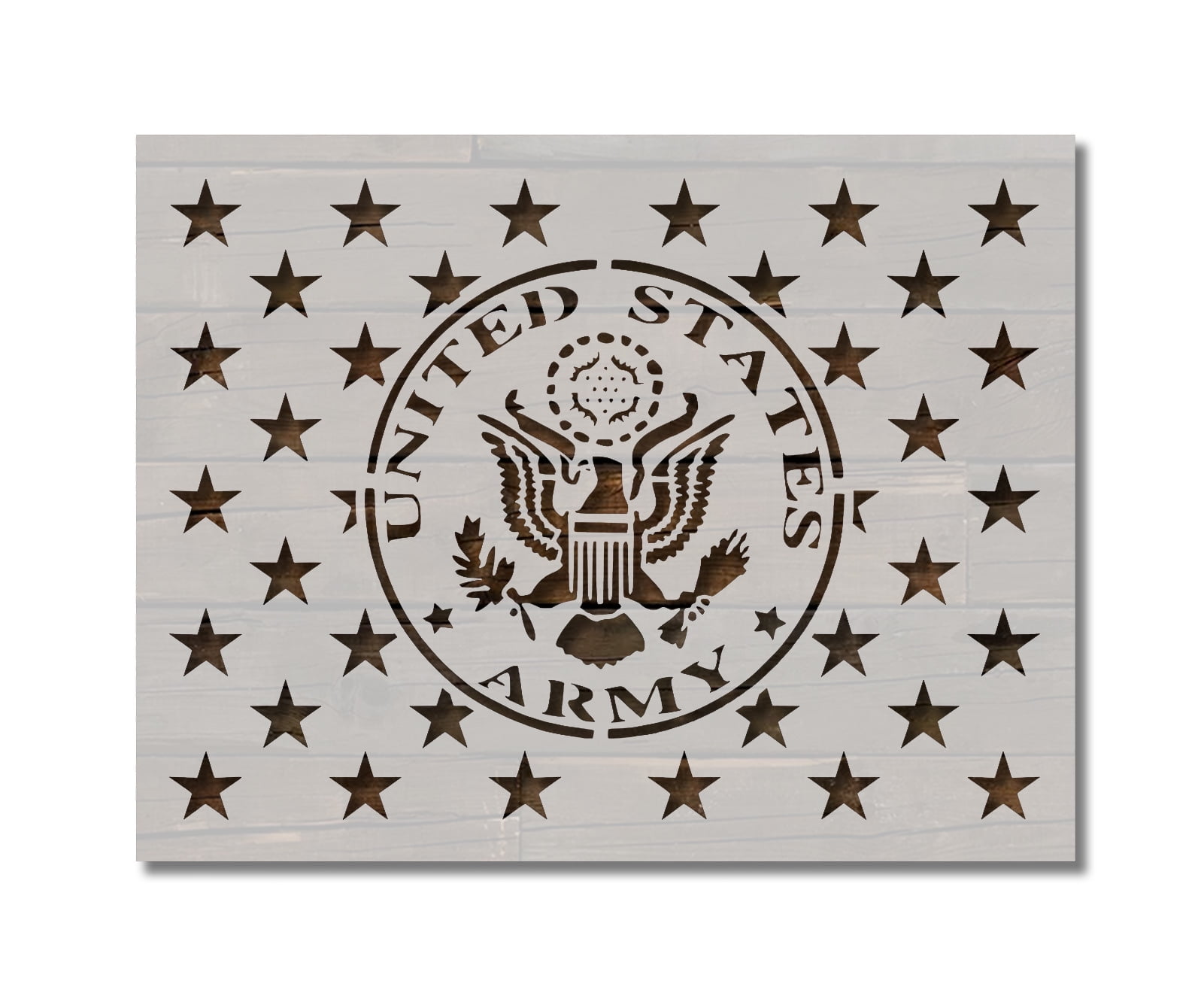 United States US Army 50 Stars Flag Union Stencil Template Reusable 11 ...