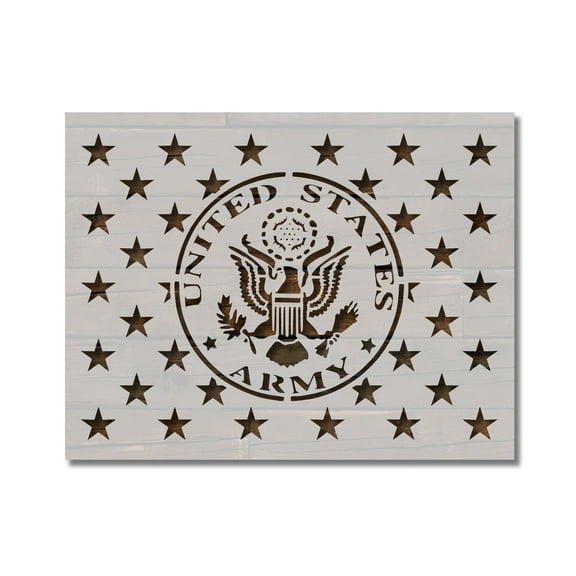 United States US Army 50 Stars Flag Union Stencil Template Reusable 11 x 8.5 Inches for Painting on Walls, Wood, Etc. By Stencilville