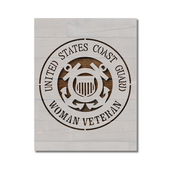 United States US Coast Guard Woman Veteran Stencil Template Reusable 8.5 x 11 for Painting on Walls, Wood, Etc. By Stencilville