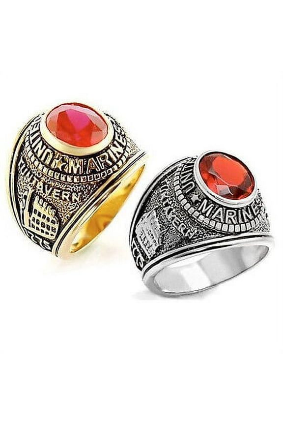 United States US Marine Corps Ring USMC Military Rings Surplus of Silver & Gold