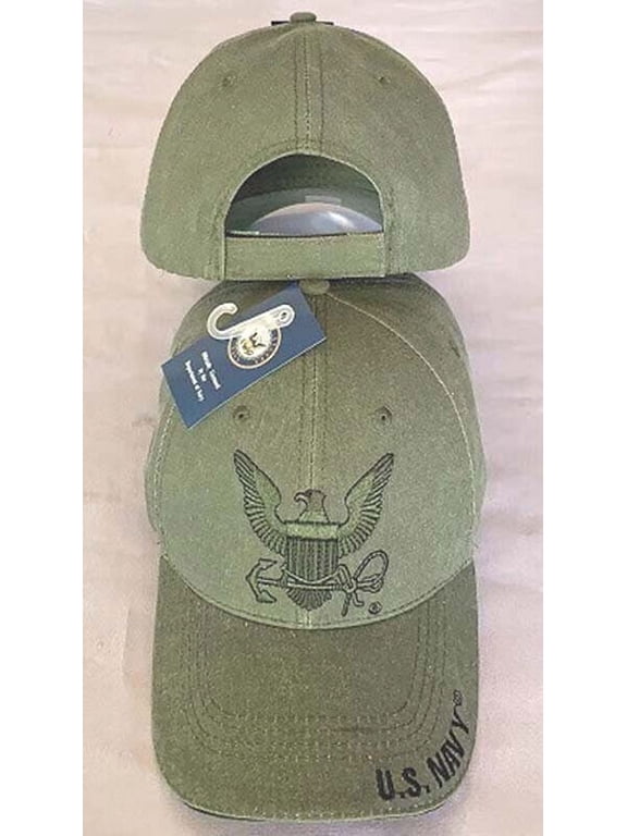 United States US Navy Cap Hat Olive Drab Military Embroidered Adjustable